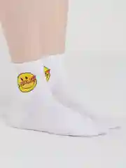 Белый женские носки, с принтом
