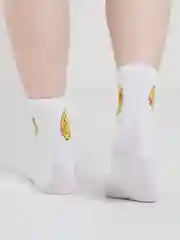 Белый женские носки, с принтом
