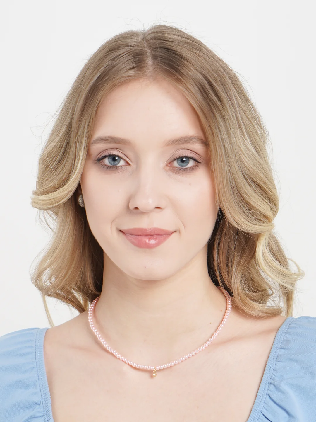 Розовый чокер женский, из жемчуга подарок 23 февраля, 8 марта