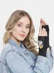Алый хлопковые вязаные перчатки, аниме перчатки на полпальца Кирито ван пис истребители демонов