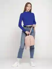 Пудровый рюкзак женский, из экокожи
