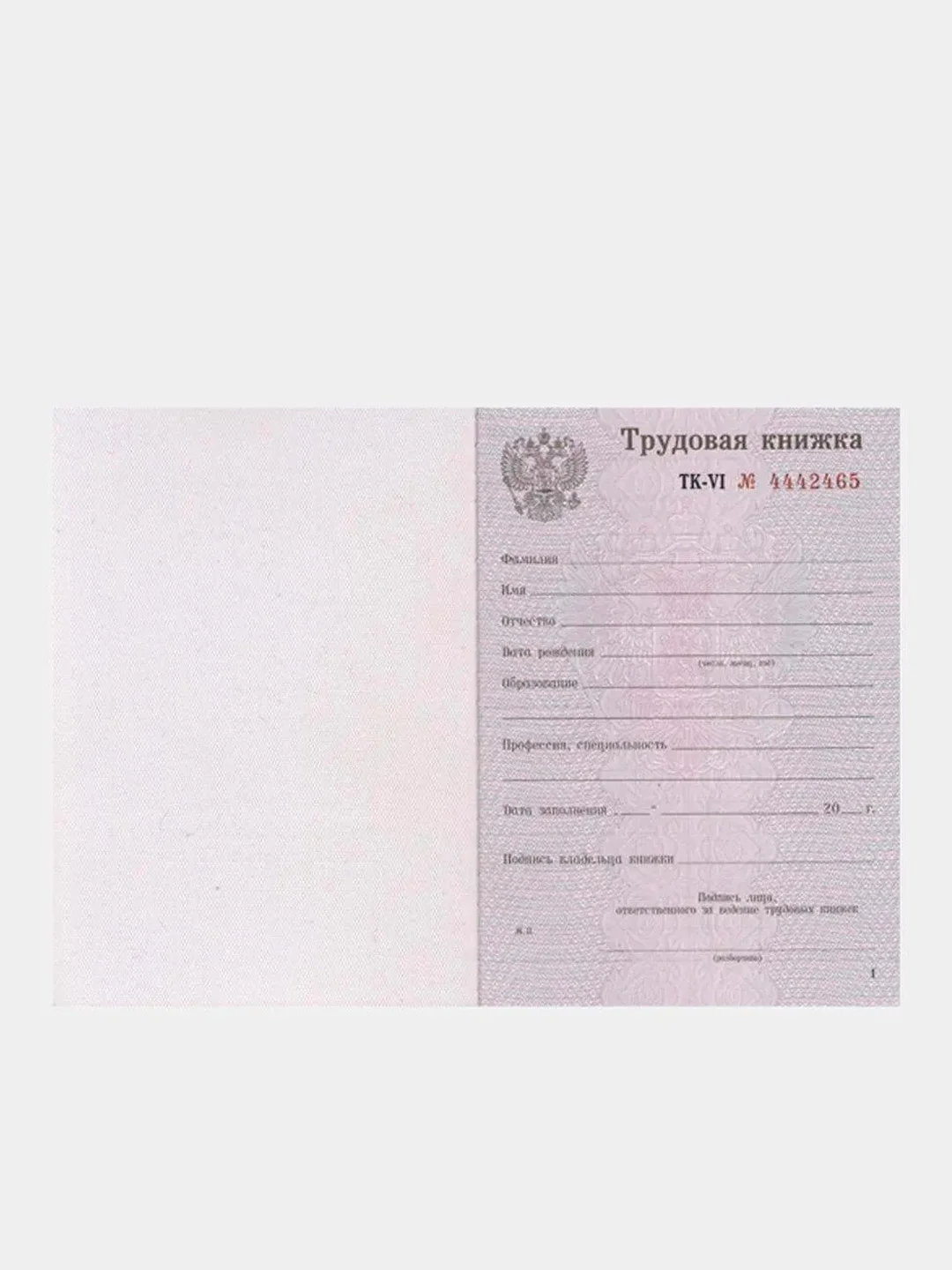 Бланк "Трудовая книжка", с голограммой купить по цене 485 ₽ в интернет ...