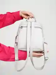 Серебряный рюкзак женский, из экокожи