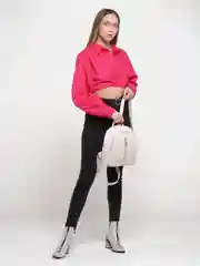 Бежевый рюкзак женский, из экокожи