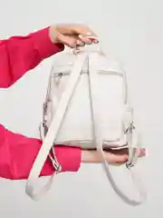 Бежевый рюкзак женский, из экокожи