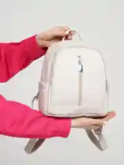 Бежевый рюкзак женский, из экокожи