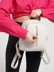 Бежевый рюкзак женский, из экокожи