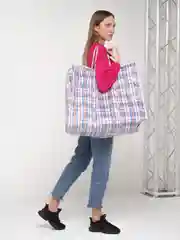 Сумка-баул хозяйственная, клетчатая