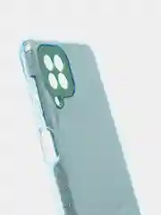 Голубой чехол Samsung Galaxy A22 4G, M22, Самсунг Галакси А22 4G, М22 блестящий с защитой камеры