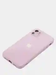 Аметистовый чехол для iPhone Xr/ 11/ 12/ mini/ Pro/ ProMax, силиконовый со стеклянной панелью