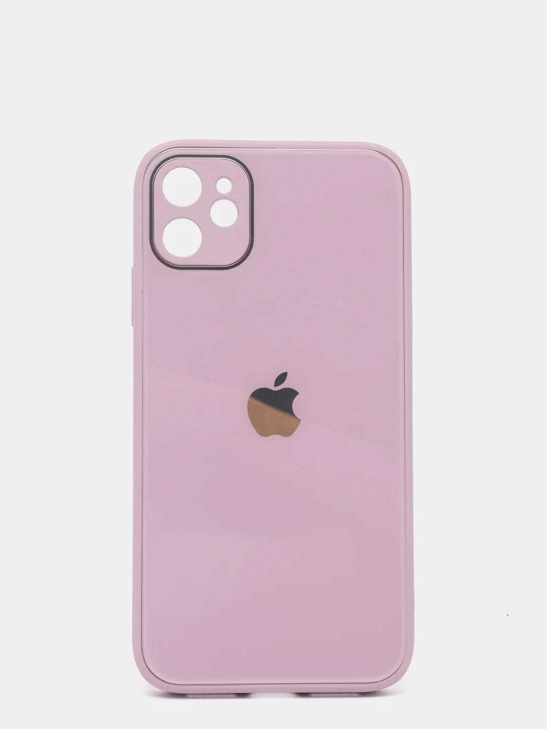 Аметистовый чехол для iPhone Xr/ 11/ 12/ mini/ Pro/ ProMax, силиконовый со стеклянной панелью