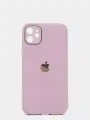 Аметистовый чехол для iPhone Xr/ 11/ 12/ mini/ Pro/ ProMax, силиконовый со стеклянной панелью