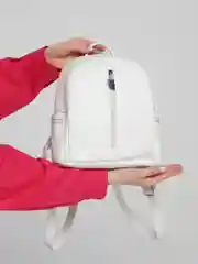 Белый рюкзак женский, из экокожи