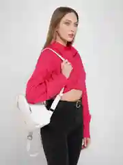 Белый рюкзак женский, из экокожи