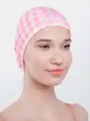 Розовый шапочка для плавания, тканевая