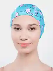 Голубой шапочка для плавания, тканевая