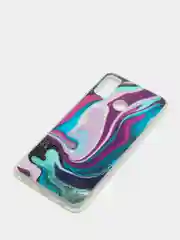 Индиго чехол Huawei Honor 9X Lite, Honor 8X, Хонор 8Х, силиконовый с мраморным рисунком
