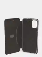 Серебряный чехол книжка Samsung A03S/A037F горизонтальная на магните