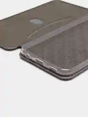 Серебряный чехол книжка Samsung A03S/A037F горизонтальная на магните