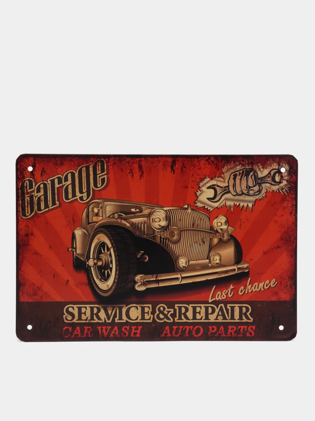 Багровый винтажные жестяные таблички "Garage"