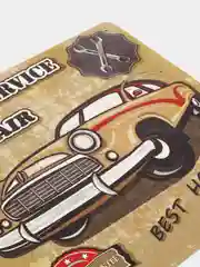 Багровый винтажные жестяные таблички "Auto"