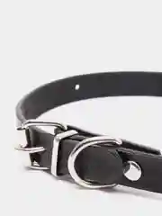 Черный ошейник для маленьких собак, кожзам, 25-34