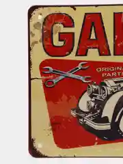 Бежевый меланж винтажные жестяные таблички "Garage"
