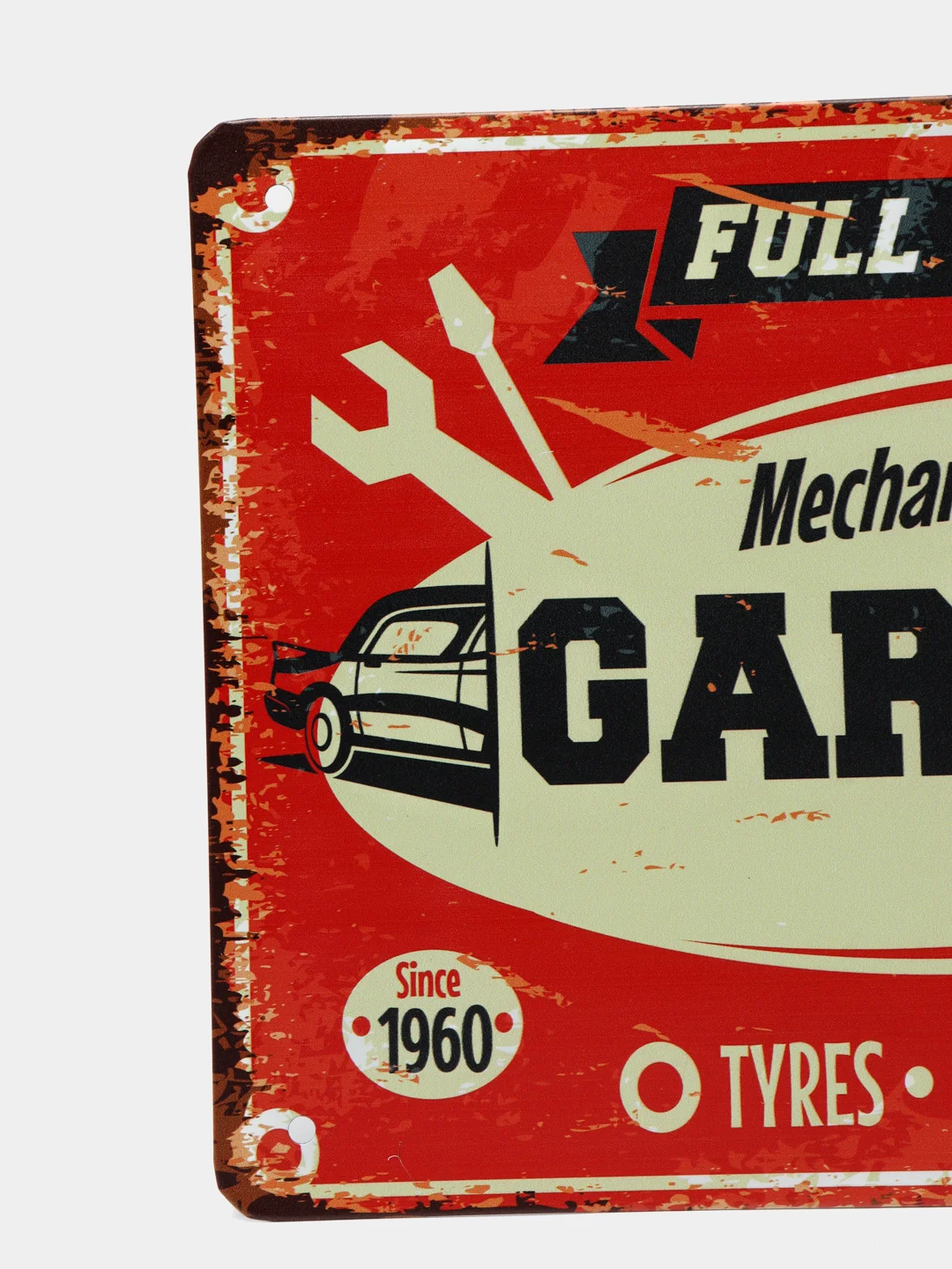 Алый винтажные жестяные таблички "Garage"