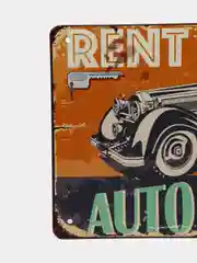 Бежевый винтажные жестяные таблички "Garage"