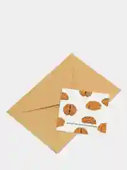 Красный открытка 8x8см кофе, корги, пингвин, мишка