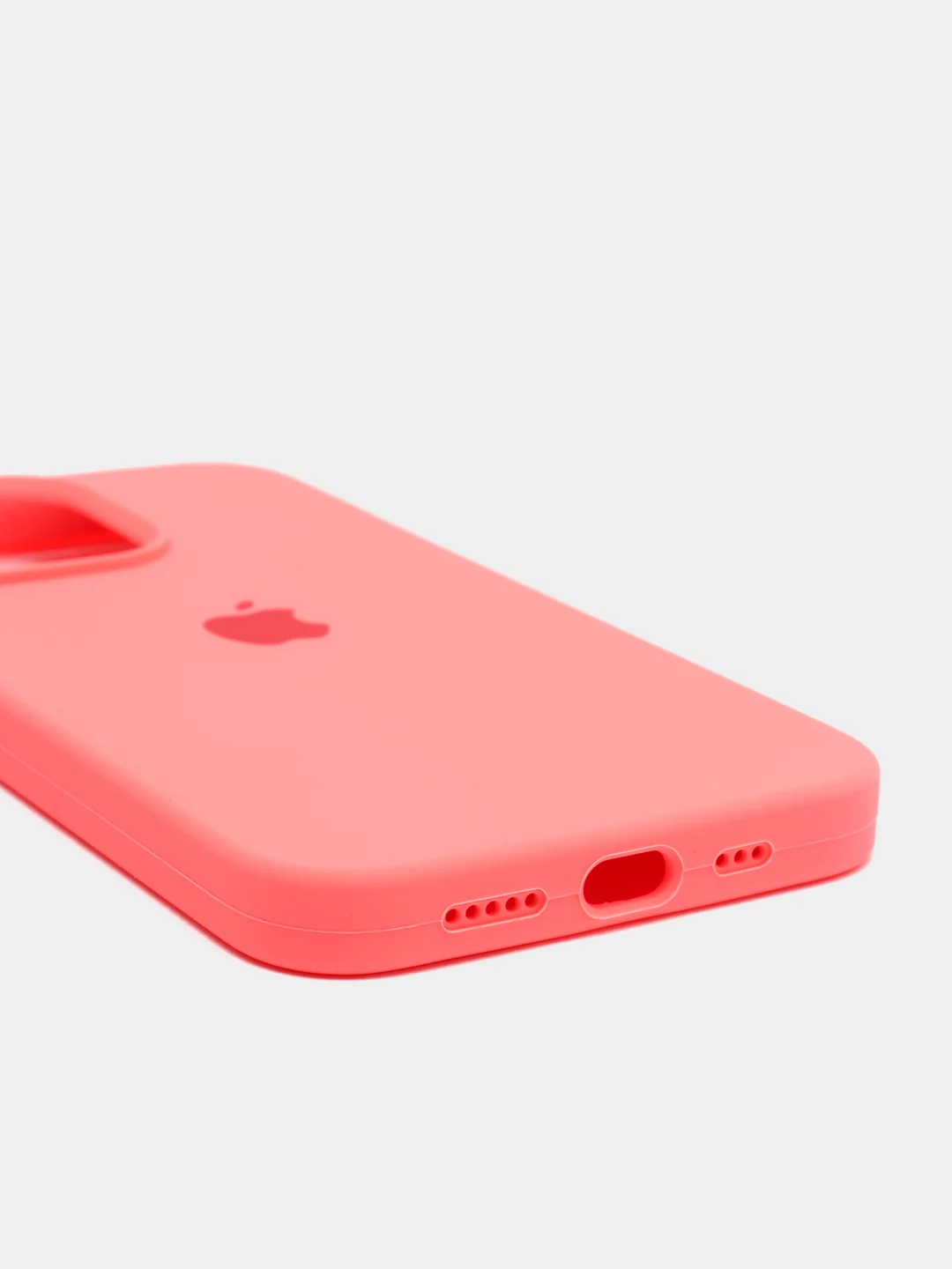 Кораллово-розовый чехол Silicone Case для iPhone 13 Pro с закрытым низом