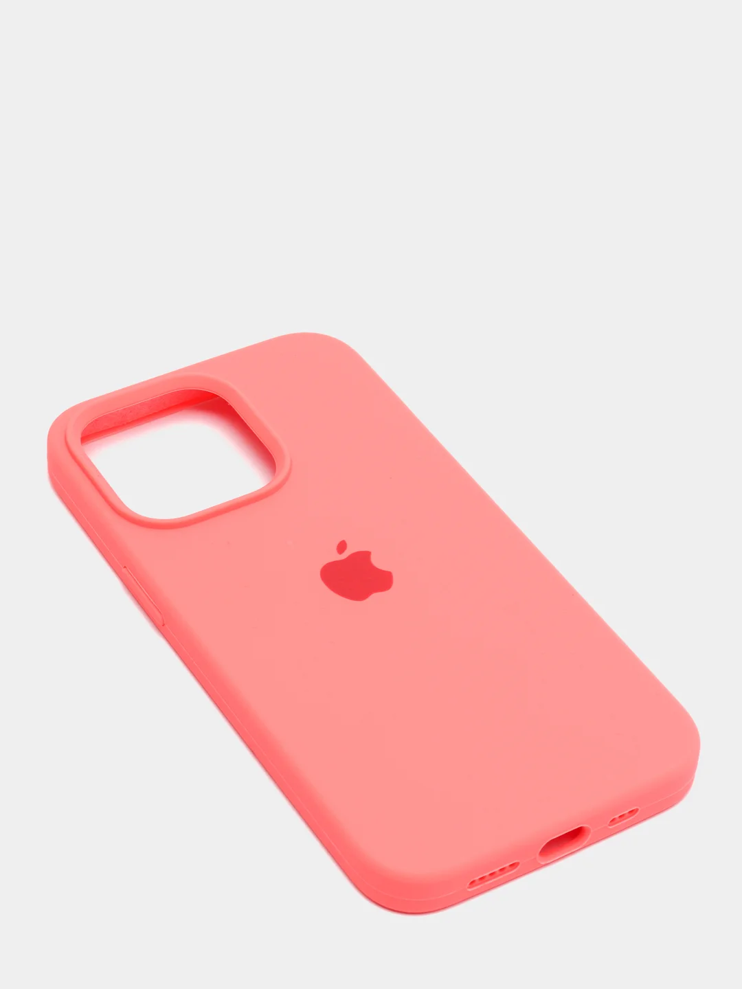 Кораллово-розовый чехол Silicone Case для iPhone 13 Pro с закрытым низом