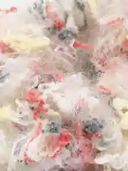 Белый резинка для волос, объемная, из меланжевой пряжи