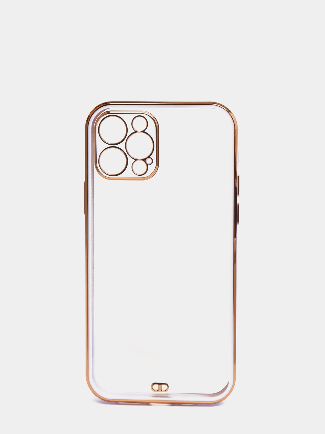 Сиреневый чехол прозрачный с золотыми краями Iphone 12 PRO