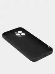 Черный чехол с бархатом внутри и вырезами под защиты камеры Iphone 12 PRO