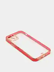 Красный чехол прозрачный с золотыми краями Iphone 12 PRO