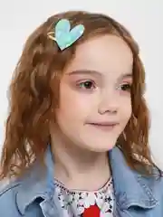 Голубой заколки клик-клак для волос с пайетками зведа сердце бабочка