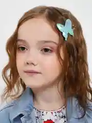 Небесно-голубой заколки клик-клак для волос с пайетками зведа сердце бабочка