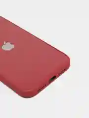 Красный чехол для iPhone Xr/ 11/ 12/ mini/ Pro/ ProMax, силиконовый со стеклянной панелью