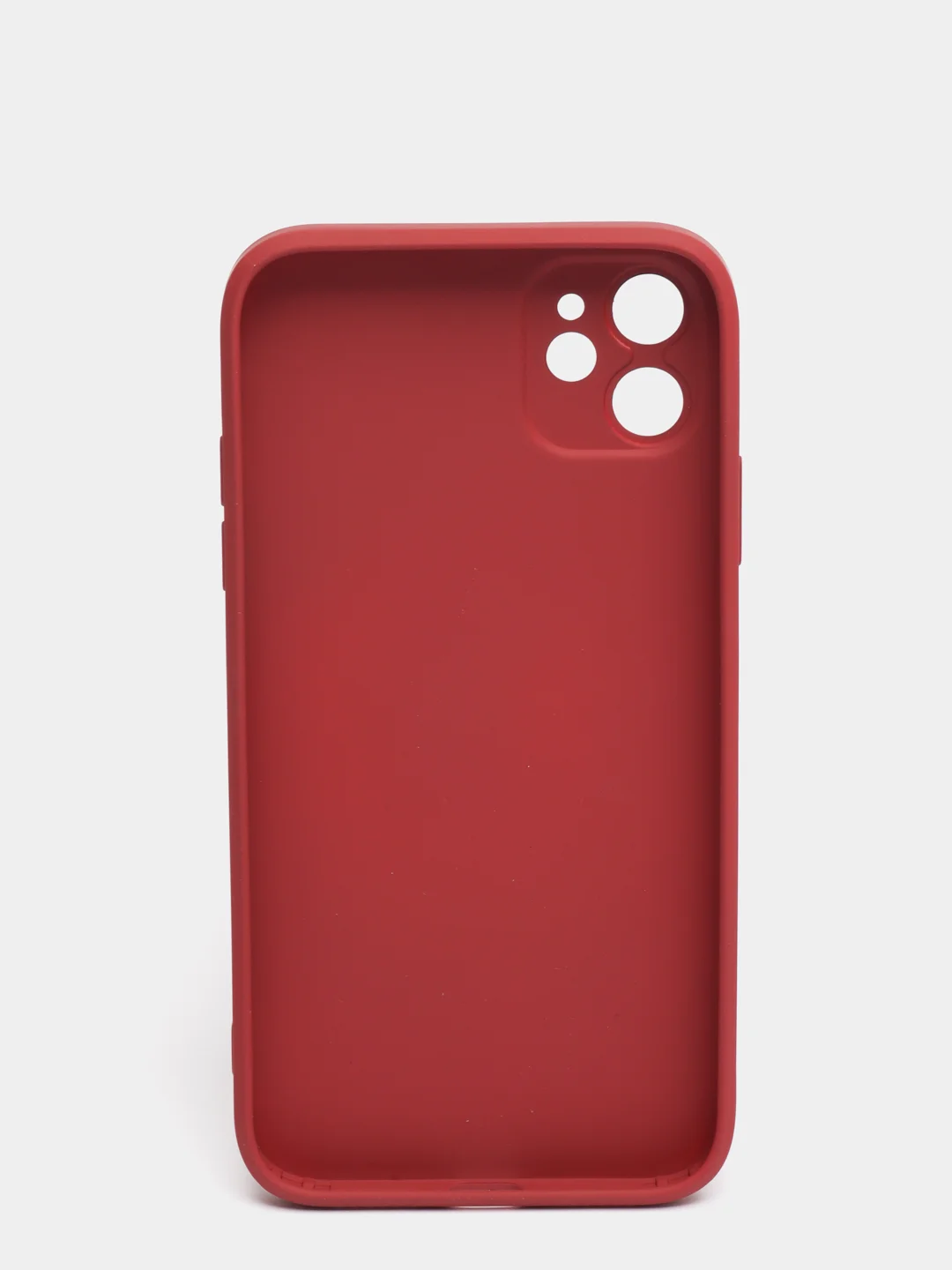 Красный чехол для iPhone Xr/ 11/ 12/ mini/ Pro/ ProMax, силиконовый со стеклянной панелью