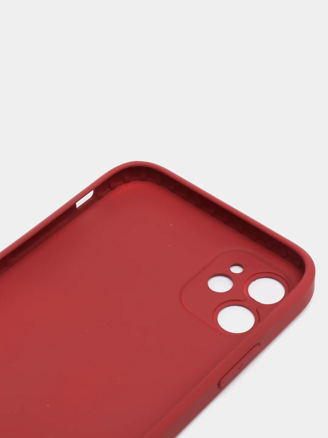 Красный чехол для iPhone Xr/ 11/ 12/ mini/ Pro/ ProMax, силиконовый со стеклянной панелью