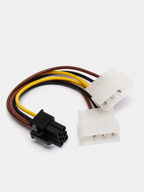 Переходник для видеокарты с 2 molex 4 pin на 6 pin / Кабель питания видеокарты