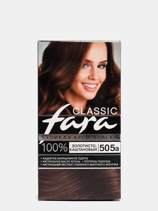 Стойкая крем-краска для волос Fara Classic, 505 А Золотисто-каштановый