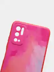 Красный чехол силиконовый с акварельным принтом и защитой камеры для Xiaomi Poco M3 Pro (редми)