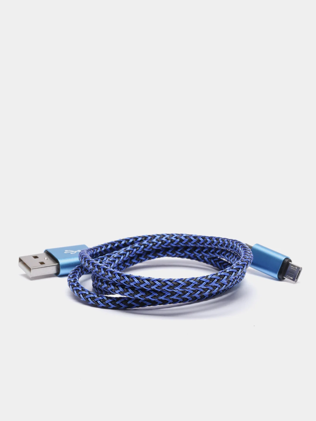 Синий кабель USB - microUsb для Зарядки и Передачи данных