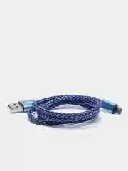 Синий кабель USB - microUsb для Зарядки и Передачи данных