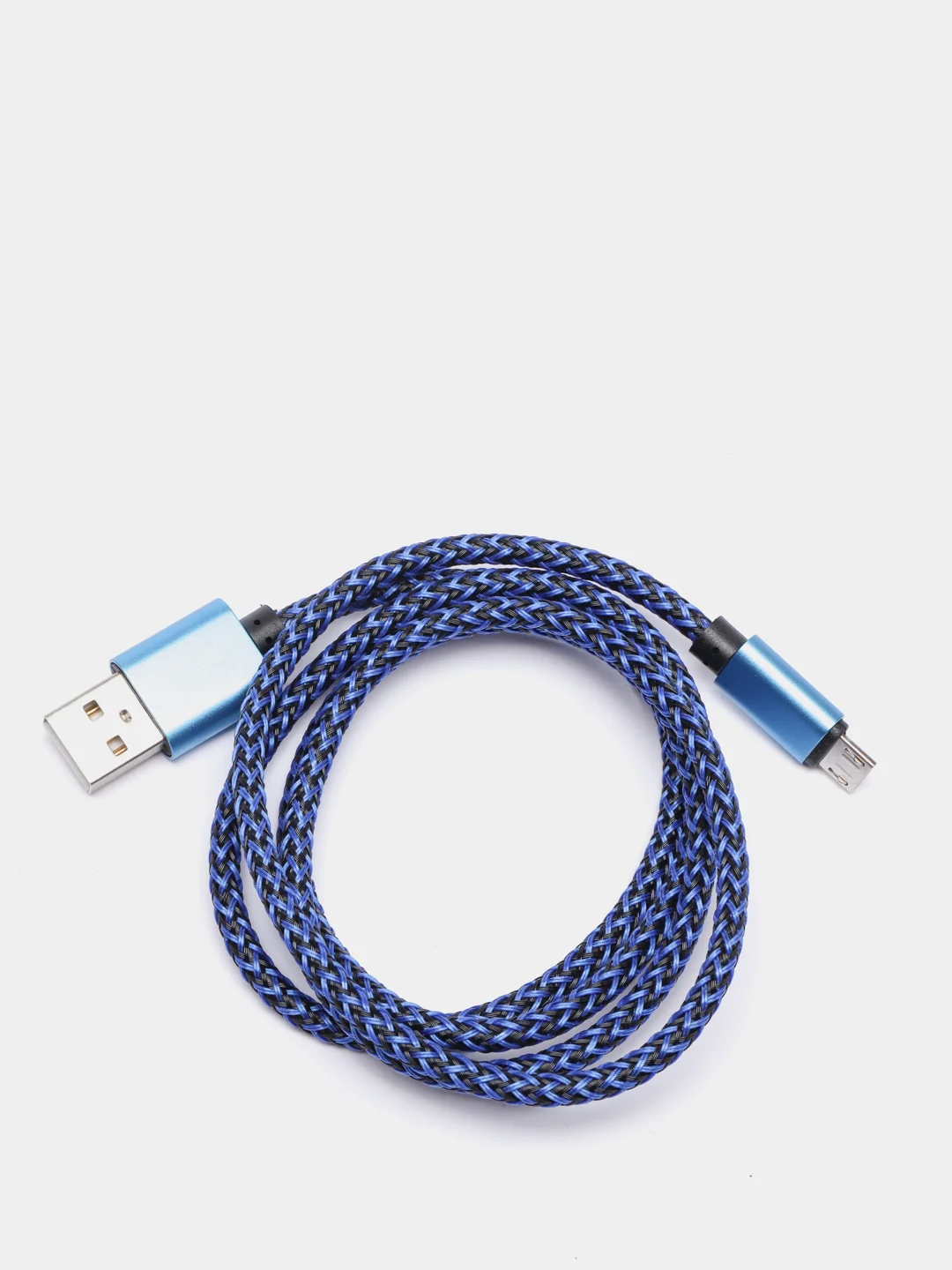 Синий кабель USB - microUsb для Зарядки и Передачи данных