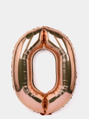 Цифра "0", красное золото, 40/102 см, 1 штука
