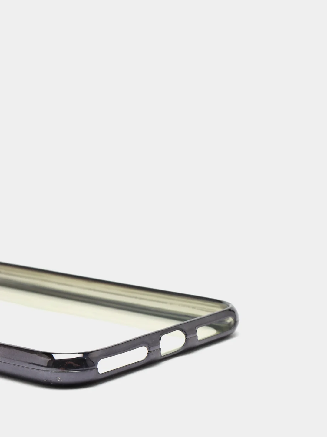 Серый чехол силиконовый iPhone 7 , 7 Plus , 8 , 8 Plus , X , Xs , прозрачный с окантовкой