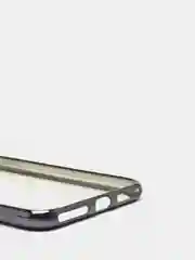 Серый чехол силиконовый iPhone 7 , 7 Plus , 8 , 8 Plus , X , Xs , прозрачный с окантовкой